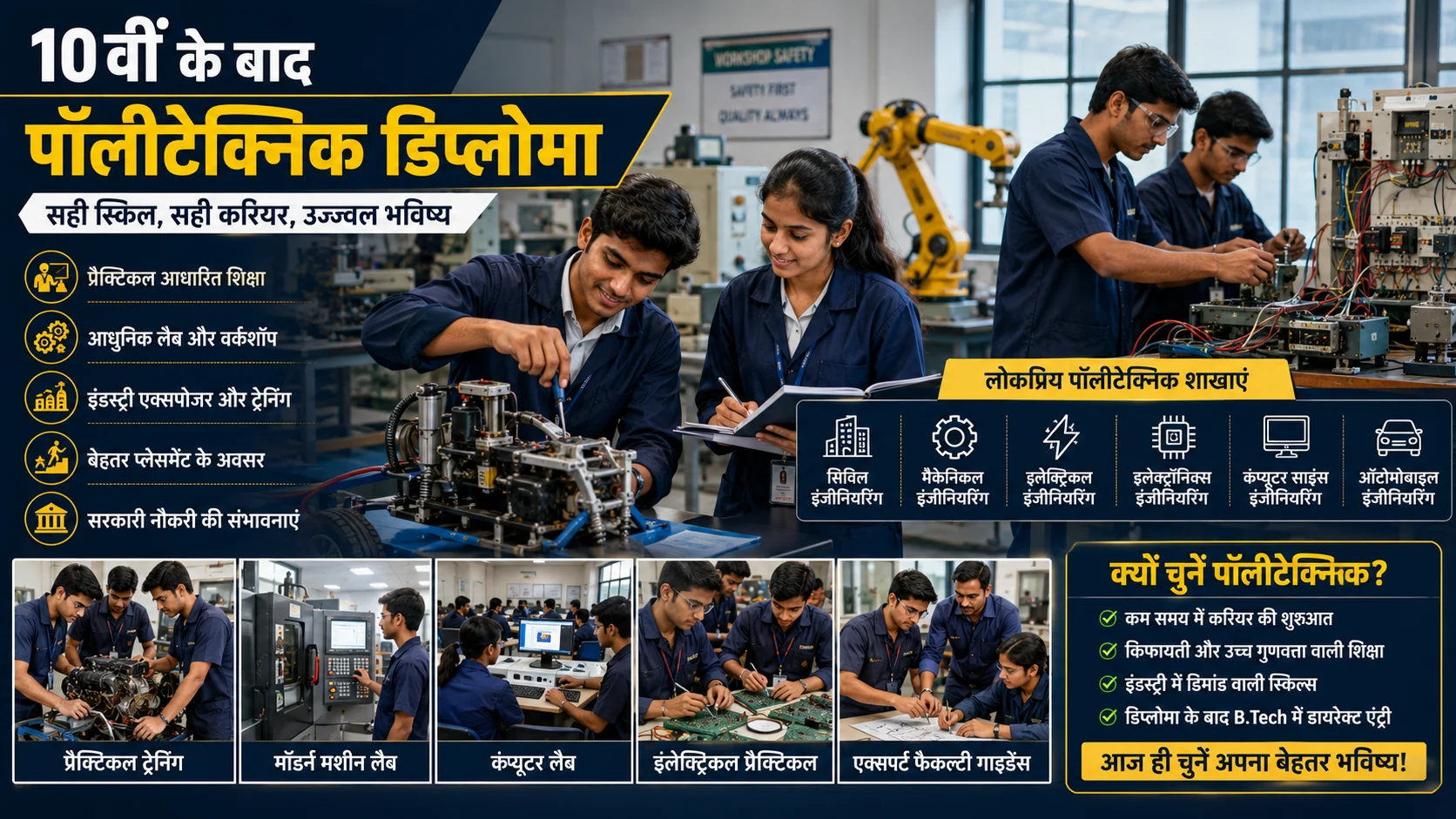 पॉलीटेक्निक करने के फायदे 2026: 10वीं के बाद Career, Job, Salary और B.Tech Lateral Entry की पूरी जानकारी