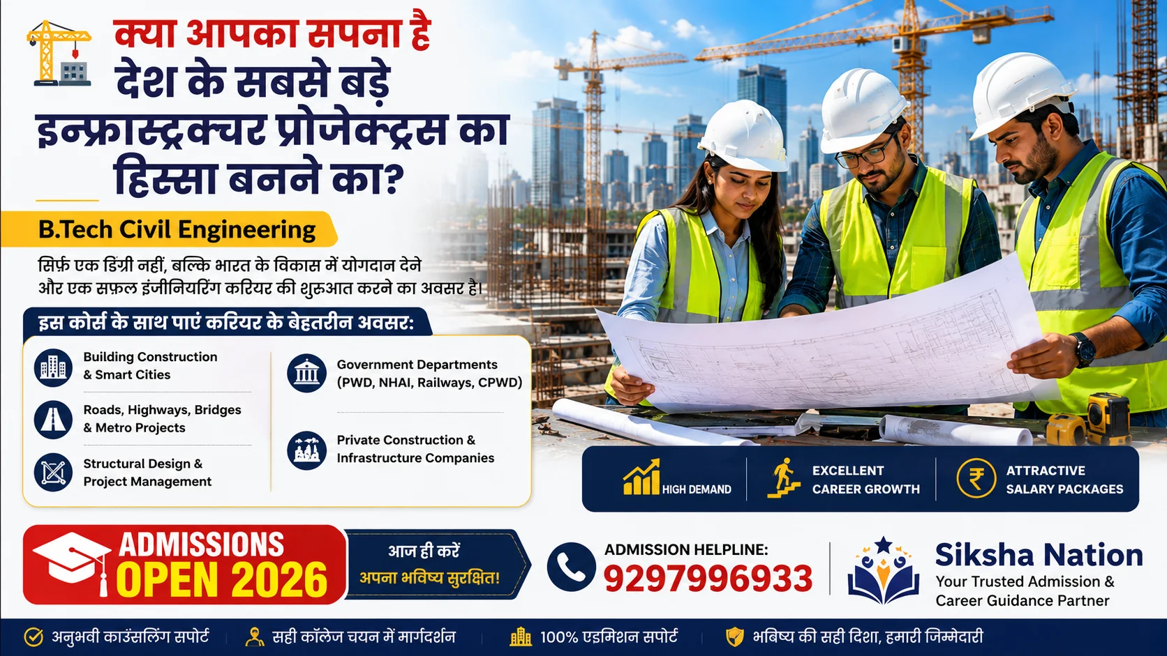 B.Tech Civil Engineering Career Scope 2026: Salary, Jobs, Government Vacancy और Future Scope की पूरी जानकारी