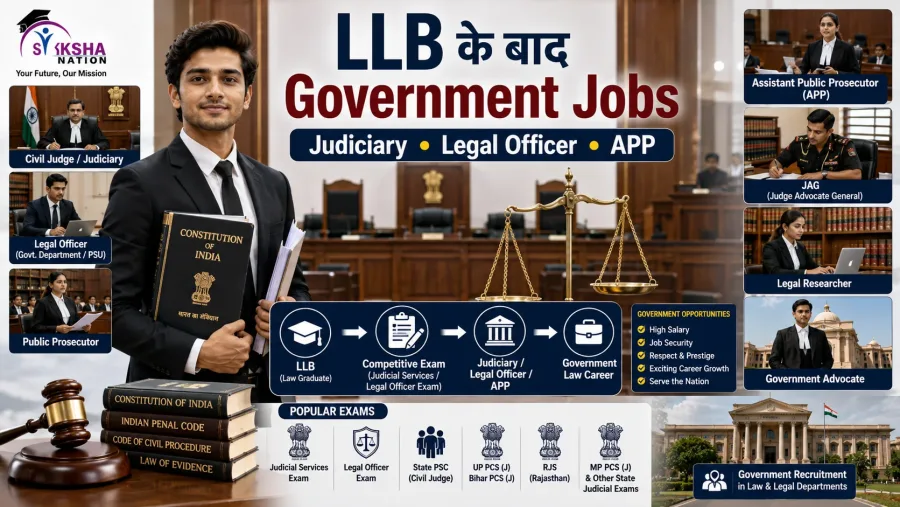 LLB के बाद Government Jobs: Judiciary, Legal Officer, APP और Career Options