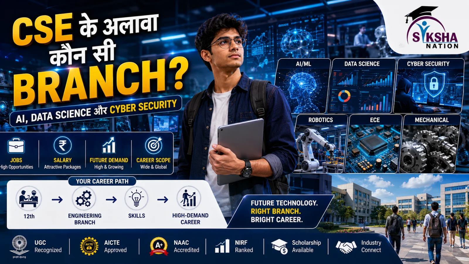 CSE के अलावा कौन सी Engineering Branch चुनें? AI, Data Science और Cyber Security