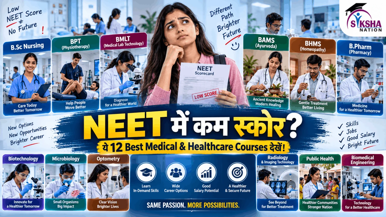 NEET में कम स्कोर आया? ये 12 Best Medical & Healthcare Courses जरूर देखें