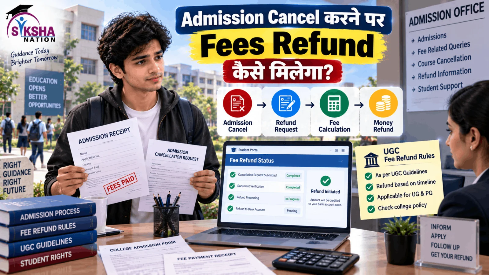 Admission Cancel करने पर College Fees Refund कैसे मिलेगा? UGC के नियम और पूरी प्रक्रिया